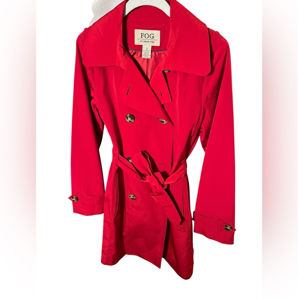 London Fog Bright Red Trench Coat